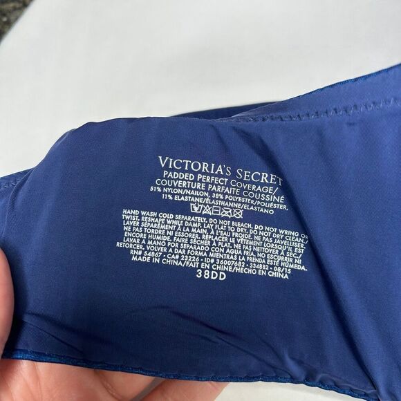Victoria’s Secret blue heathered padded perfect coverage bra 38DD - Picture 4 of 7